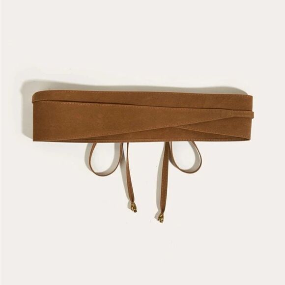 Anthropologie Tan Suede Belt with Gold Tips - Picture 2 of 4